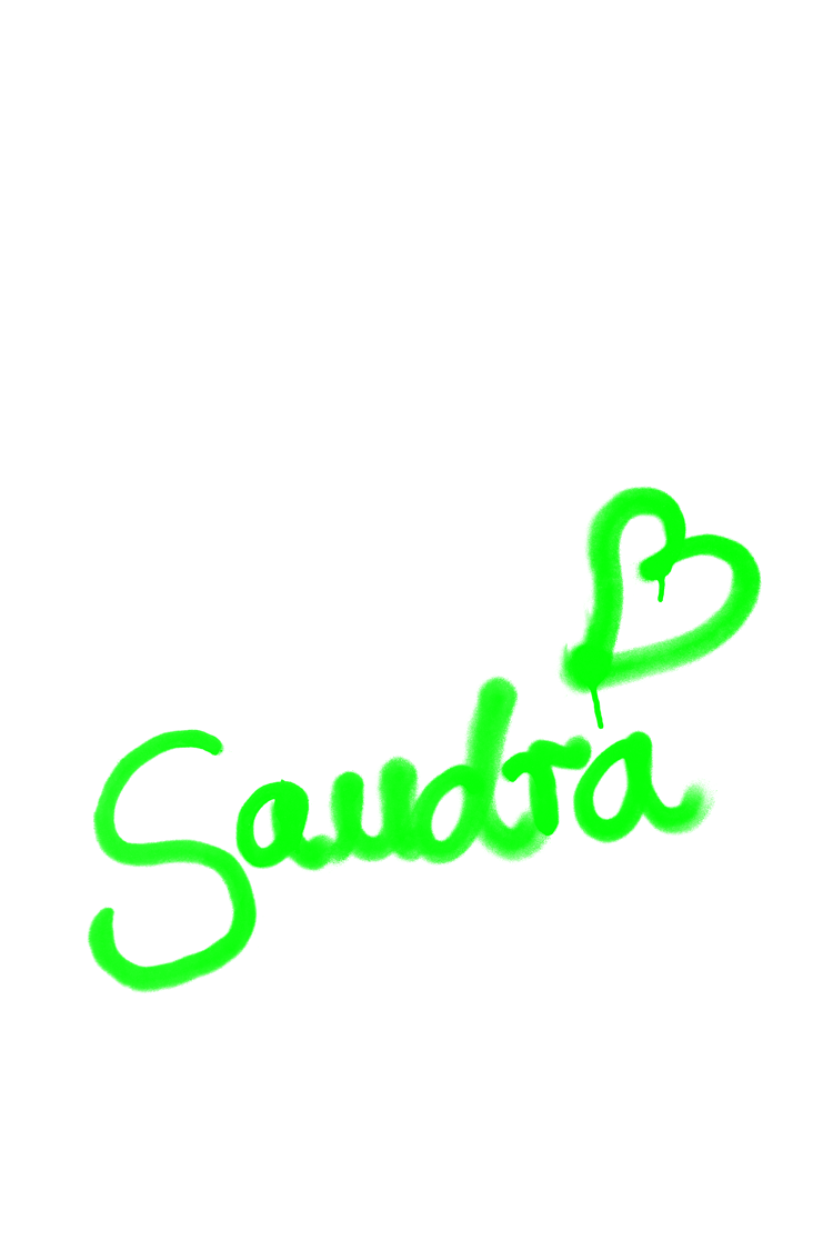 Sandras Name in grüner Sprühfarbe.